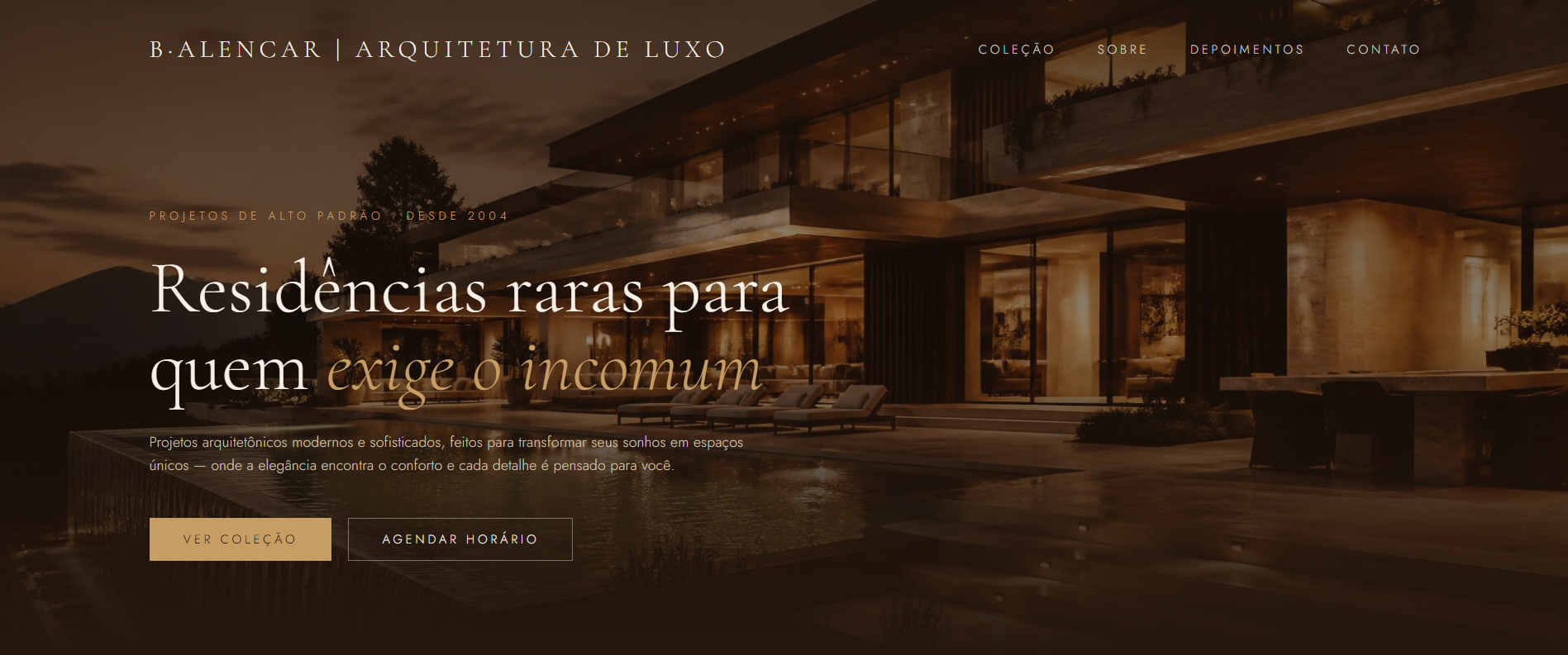 Site criado para Bernardo Arquiteto